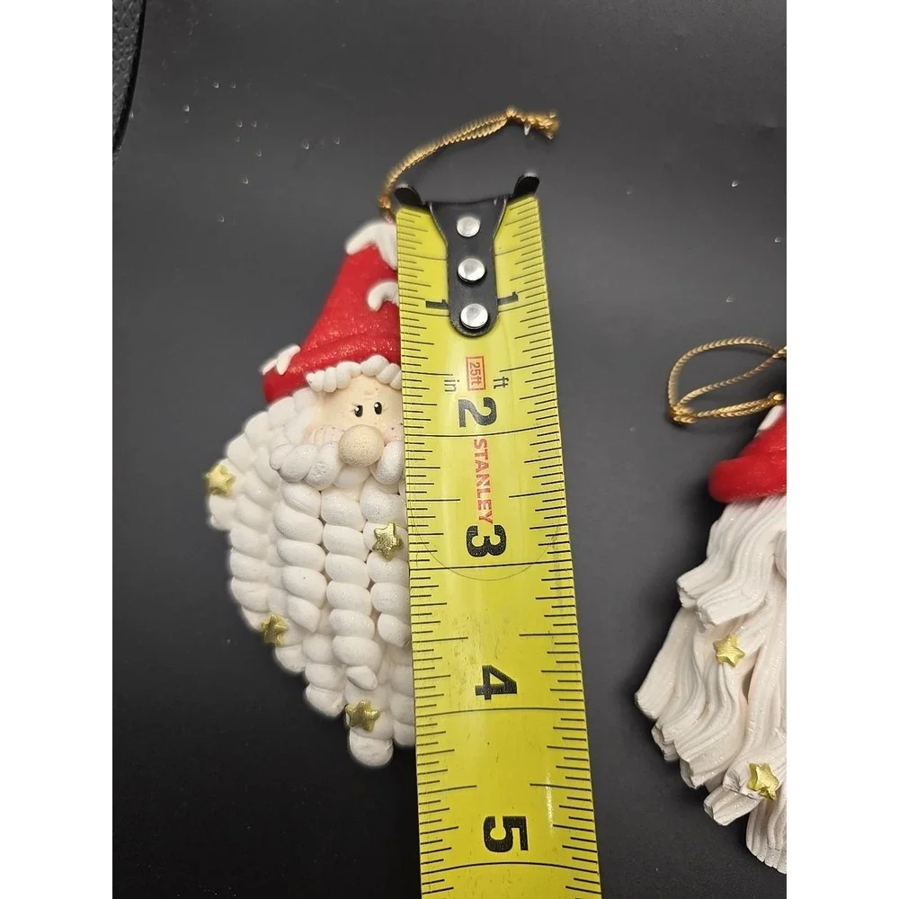 Christmas Clay Santa Ornaments‎ Set of 3